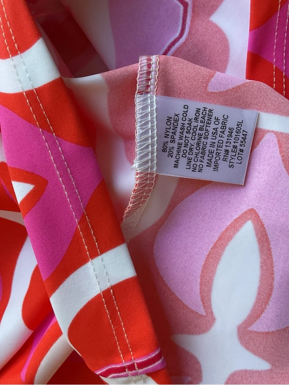 Jude Connally Red, Pink & White Butterfly tile 3/4 Sleeve Shift Dress - Picture 7 of 7